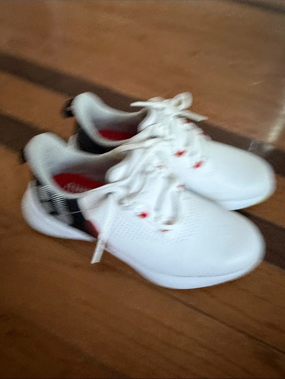 FootJoy Kids White Golf Shoe with Black and Red Accents